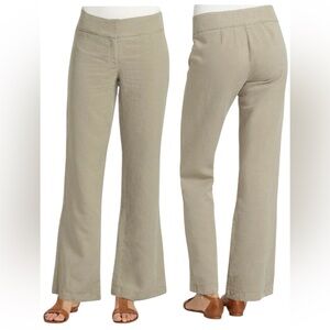 Eileen Fisher Tencel Linen pants Trousers khaki size 10 P NWT
